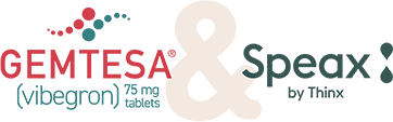 Gemtesa & Speax logo.