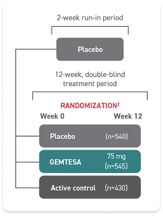 12 week double blind treatment period, Diagram