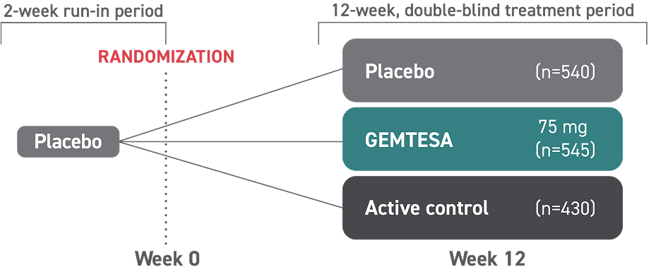 12 week double blind treatment period, Diagram